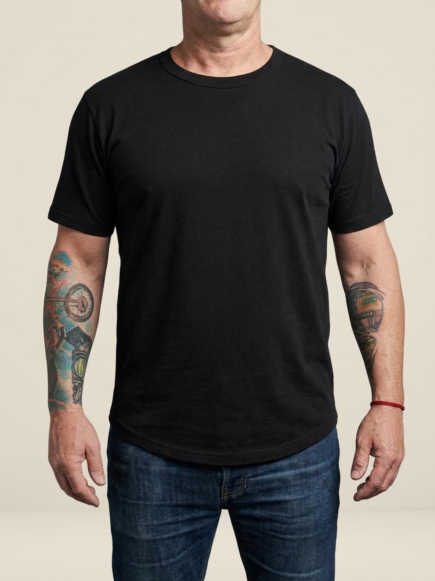 Remera Esencial Negra — Algodón Peinado 24/1
